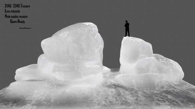 ice rock 3D Model .c4d .max .obj .3ds .fbx .stl .blend 