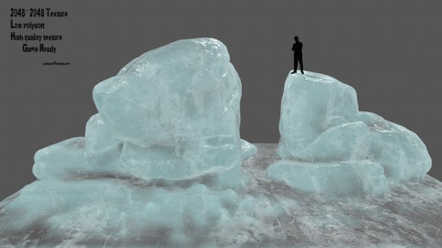 ice rock 3D Model .c4d .max .obj .3ds .fbx .stl .blend 