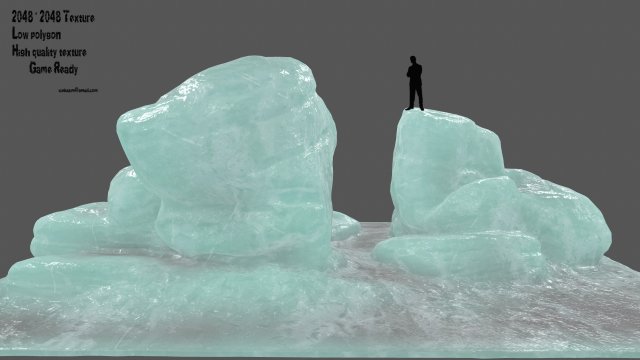 ice rock Model 3D .c4d .max .obj .3ds .fbx .stl .blend 