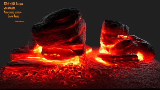 lava rock 3D 模型 .c4d .max .obj .3ds .fbx .stl .blend 