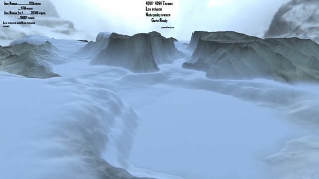 snow terrain 3Dモデル .c4d .max .obj .3ds .fbx .stl .blend 
