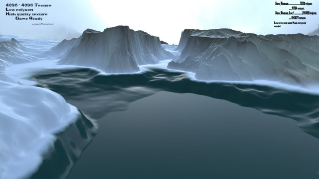 snow terrain 3D Модель .c4d .max .obj .3ds .fbx .stl .blend 