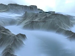눈 지형 3D 모델