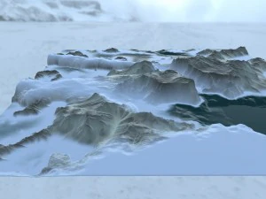눈 지형 3D 모델