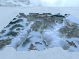 눈 지형 3D 모델