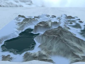 눈 지형 3D 모델