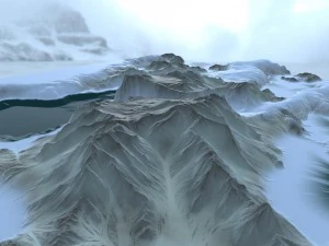 눈 지형 3D 모델