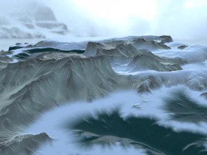 눈 지형 3D 모델