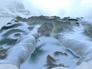 눈 지형 3D 모델