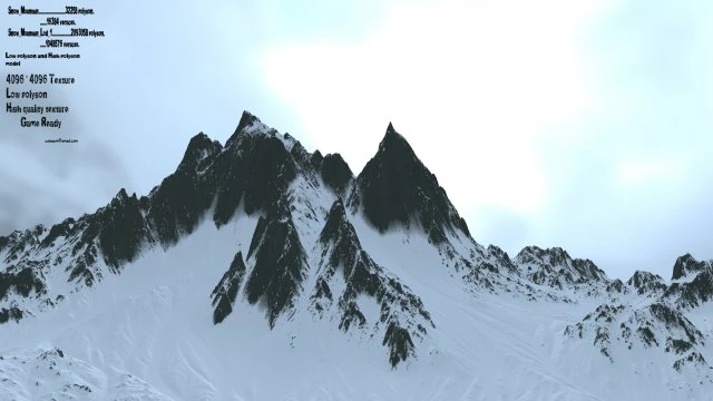 snow mountain 3D Model .c4d .max .obj .3ds .fbx .stl .blend