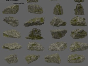 forest rocks set Modelo 3D