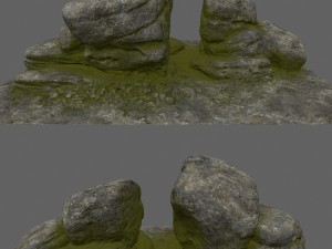 forest rocks set 3D Model