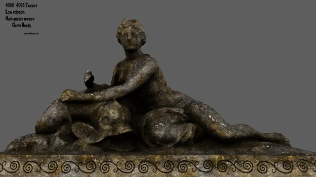 woman statue 3D Model .c4d .max .obj .3ds .fbx .stl .blend 