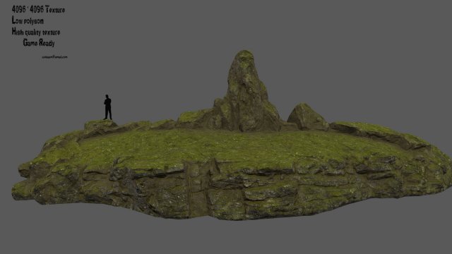 mossy terrain 3D Model .c4d .max .obj .3ds .fbx .stl .blend 