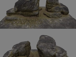 old cliff rocks Model 3D