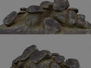 old cliff rocks Model 3D