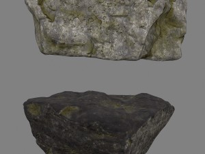 old cliff rocks Model 3D