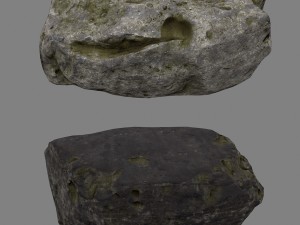 old cliff rocks Model 3D