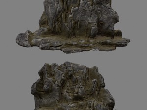 old cliff rocks Model 3D