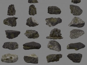 old cliff rocks 2 3D Model