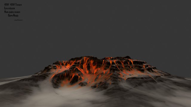 volcano 3D Model .c4d .max .obj .3ds .fbx .stl .blend 