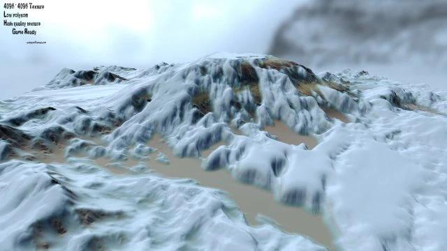 snow terrain 3D Model .c4d .max .obj .3ds .fbx .stl .blend 