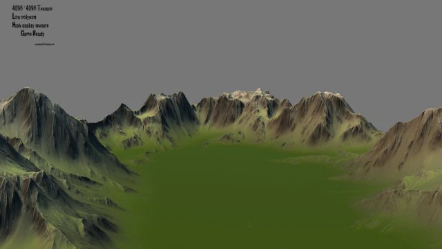 terrain 3D Model .c4d .max .obj .3ds .fbx .stl .blend 