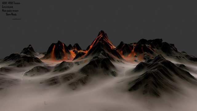 volcano 3D Model .c4d .max .obj .3ds .fbx .stl .blend 