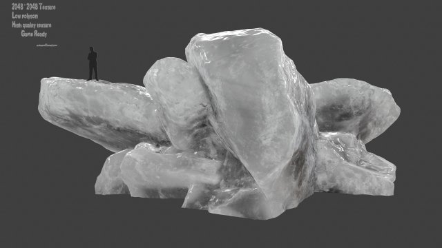 ice rocks 3D 모델 .c4d .max .obj .3ds .fbx .stl .blend 