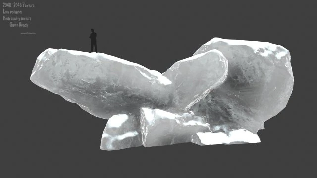snow ice rocks 3D Model .c4d .max .obj .3ds .fbx .stl .blend