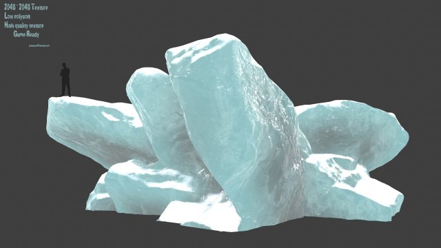 snow ice rocks 1 3Dモデル .c4d .max .obj .3ds .fbx .stl .blend 