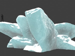 snow ice rocks 1 3D Model