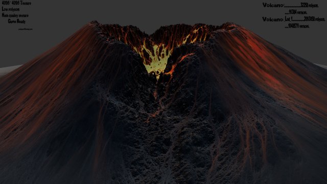 volcano 3D-Modell .c4d .max .obj .3ds .fbx .stl .blend 