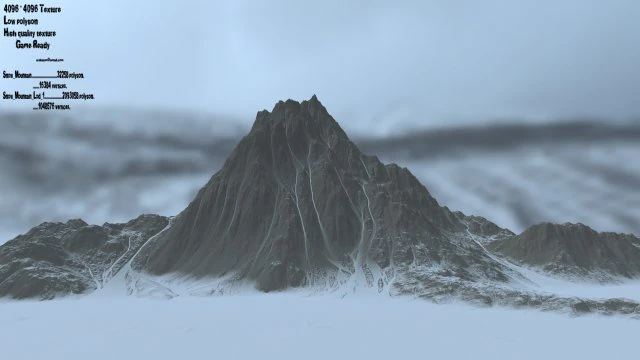 snow mountain 1 3D Model .c4d .max .obj .3ds .fbx .stl .blend 