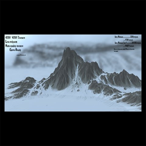 snow mountain 1 3D मॉडल .c4d .max .obj .3ds .fbx .stl .blend 