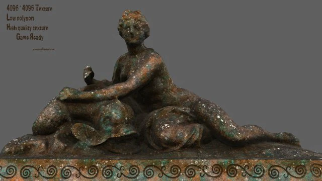 woman statue 3D Model .c4d .max .obj .3ds .fbx .stl .blend 