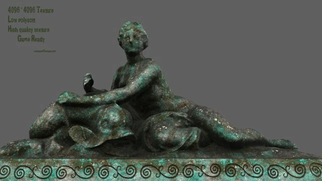 woman statue 3D Model .c4d .max .obj .3ds .fbx .stl .blend 