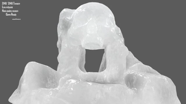 ice skull cave 3D Model .c4d .max .obj .3ds .fbx .stl .blend 