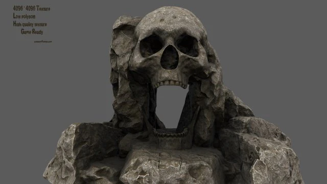 skull cave 3D Model .c4d .max .obj .3ds .fbx .stl .blend 