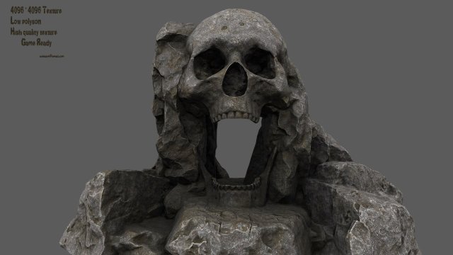 skull cave 3D Model .c4d .max .obj .3ds .fbx .stl .blend 