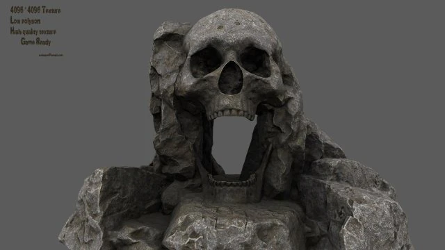 skull cave 3D Model .c4d .max .obj .3ds .fbx .stl .blend