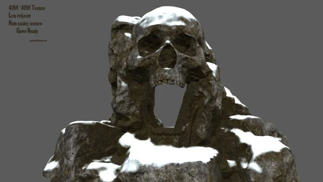 snow skull cave 3D Model .c4d .max .obj .3ds .fbx .stl .blend 