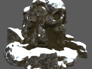 snow skull cave Modèle 3D
