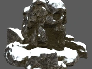 snow skull cave 3D Model