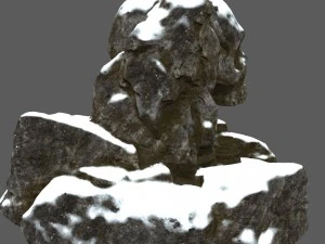 snow skull cave 3D Model