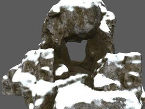 snow skull cave 3D Model
