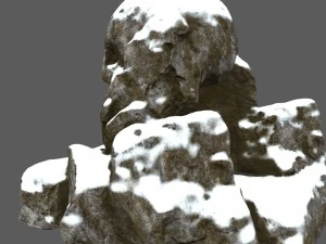 snow skull cave 3D Model
