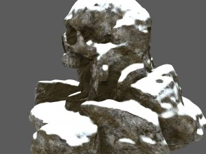 snow skull cave 3D Model