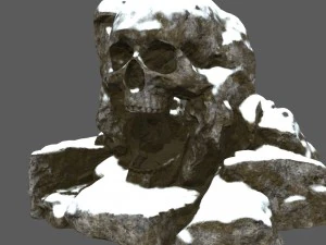 snow skull cave 3D Model