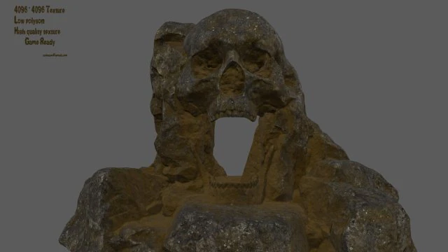 skull cave 3D Model .c4d .max .obj .3ds .fbx .stl .blend 